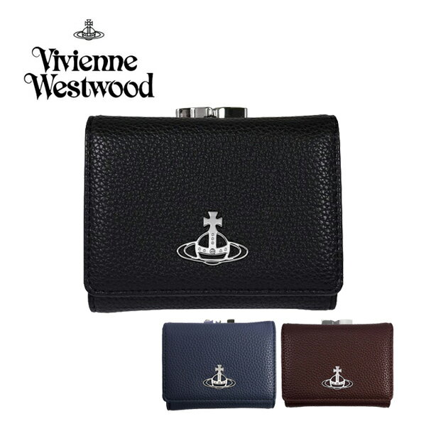 【最大2000円OFFクーポン 8/4 20:00〜8/11 1:59】ヴィヴィアン・ウエストウッド JOHANNA 財布 三つ折り財布 ミニ財布 がま口 パスケース付き オーブ ブラック ブルー ブラウン 51010018-02103
