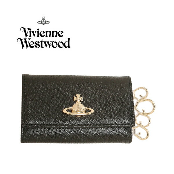 ヴィヴィアン・ウエストウッド VICTORIA キーホルダー・キーケース 4連 オーブ シンプル ブラック 5102..