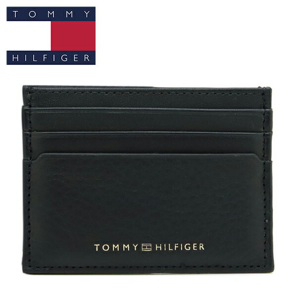 トミーヒルフィガー 名刺入れ（メンズ） トミーヒルフィガー カードケース 名刺入れ ブランド 本革 メンズ ブラック TOMMY HILFIGER 正規品 AM0AM1240 BDS BK