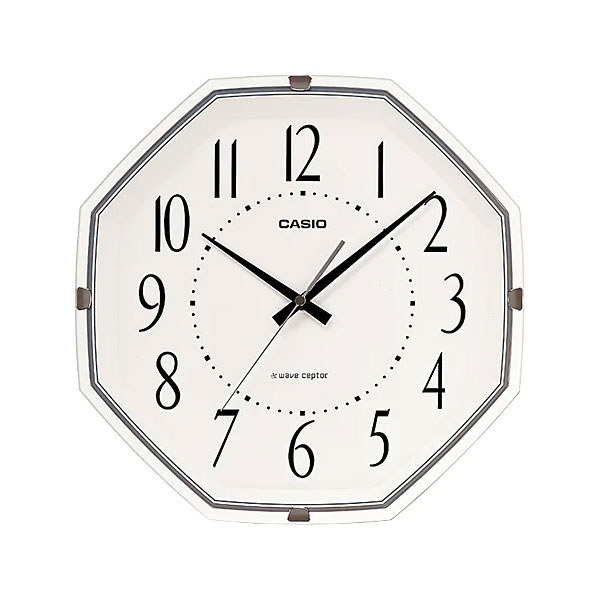 【10％OFFクーポン配布中 4/30〜5/7 】CASIO CLOCK カシオ クロック 壁掛け時計 電波 ホワイト IQ-1007J-7JF 国内正規品