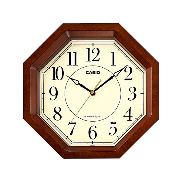 CASIO CLOCK カシオ クロック 壁掛け時計 電波 濃茶木 IQ-1106J-5JF 国内正規品