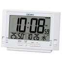 【10%OFFクーポン配布中 8/1~8/3】 SEIKO セイコークロック ホワイト デジタル時計 電波クロック 目覚まし時計 SQ320W