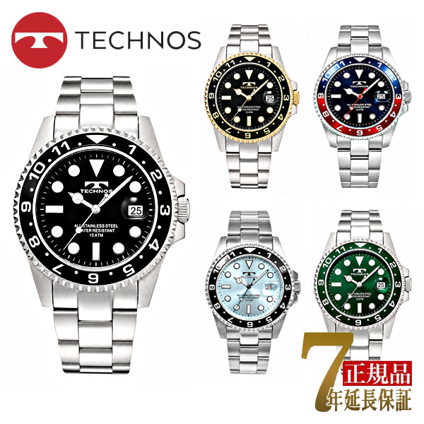 【10％OFFクーポン配布中！10/2〜10/9】テクノス メンズ 腕時計 アナログ 逆回転防止ベゼル TSM419GB TSM419BI TSM419SN
