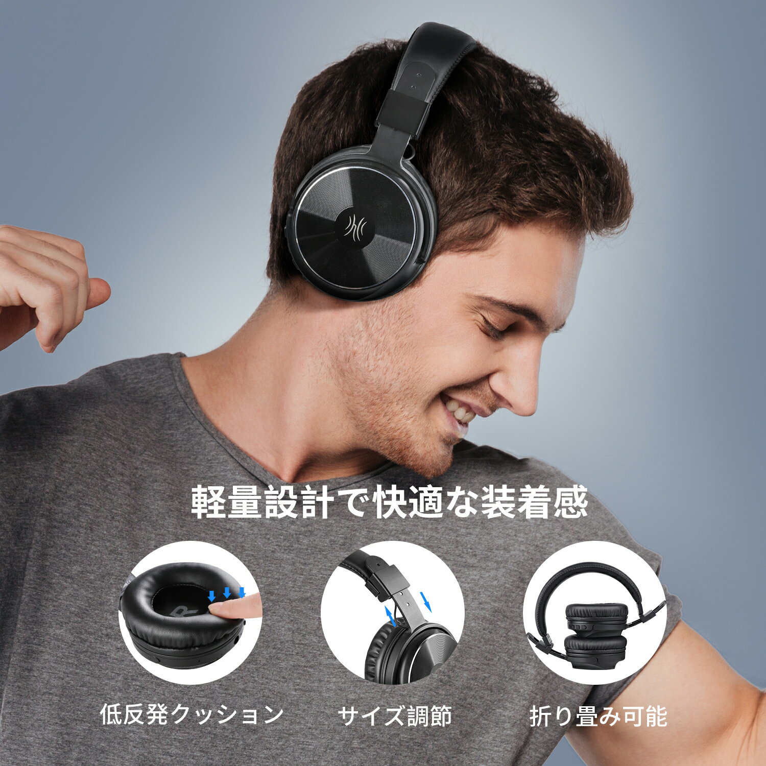 Oneodio A11 ワイヤレスヘッドホン 有線 無線 兼用 ヘッドホン ワイヤレス Bluetooth イヤホン 重低音 マイク付き 軽量 3.5mm USB充電 24時間再生 ゲーミング ヘッドセット 密閉型 折り畳み式 テレビ オーバーイヤー ヘッドフォン 子供用 iPhone Andoroid PC 多機種対応