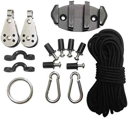 カヤック カヌー アンカートロリーキット クリート プーリーロープ付き アンカー ボート