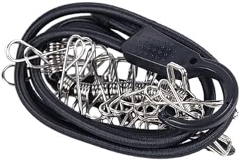 ゴムロープ ゴムロープフック 物干しロープ ロープフック ブラック 1.5m アウトドアロープフック ハン..