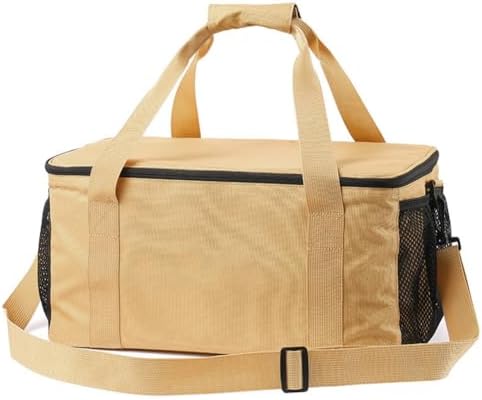樂天商城 - ギアケース コンテナバッグ ソフトコンテナ キャンプ キャリーバッグ アウトドアコンロケース 大容量 ガス缶 収納 オックスフォード生地 耐摩耗 41.5x27.5x20.5cm アウトドア ドライブ 工具収納 カーキ