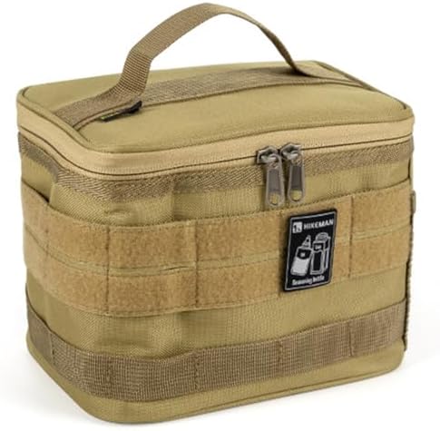 樂天商城 - 調理器具収納バッグ ギアケース アウトドア キャンプ オーガナイザー 195x160x150mm 大容量 仕切り付き ピクニック キャンプ道具ケース サンドベージュ