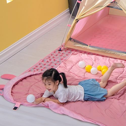 寝袋 子供用 シュラフ キャンプ キッズ寝袋 キッズシュラフ 軽量 防水 アウトドア コンパクト 持ち運び 簡単 快適睡眠 サイズ調整可能