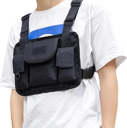 チェストバッグ ボディバッグ ポータブル スマホ 財布 収納 調節可能 フロントバッグ アウトドア キャンプ 自転車 スポーツ レジャー(4)