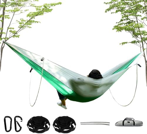 ハンモック 設営簡単 300kg耐荷重 軽量 ポータブル 防水 アウトドア キャンプ