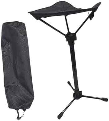 モバイルチェア 3本脚 折りたたみ 三角座面 ソフトクッション 高さ4段階調節 55-80cm アルミ合金製 軽..