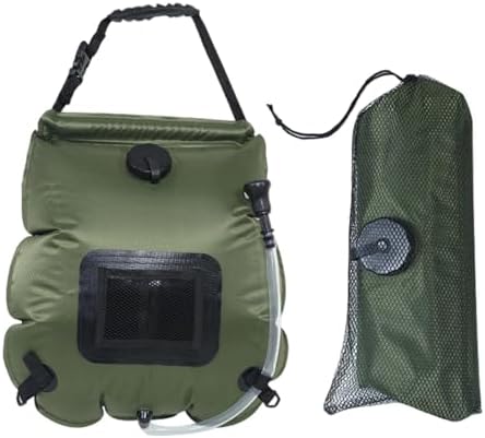 樂天商城 - ソーラーシャワーバッグ 20L キャンプ シャワー ポータブル 屋外 簡易シャワー 太陽光加熱 収納袋付 アウトドア キャンプ