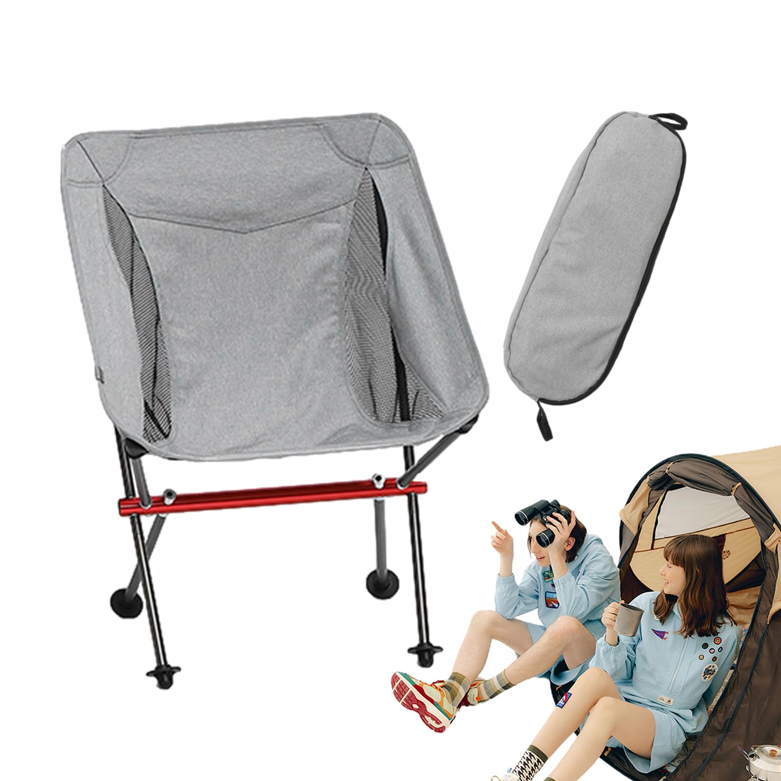 Rakuten - 軽量 コンパクト 折りたたみチェア キャンプ アウトドア ポータブル 椅子 イス 安定 転倒防止 エルゴノミクス設計 快適 簡単設置 収納 持ち運び ビーチ ハイキング 釣り ピクニック ガーデン