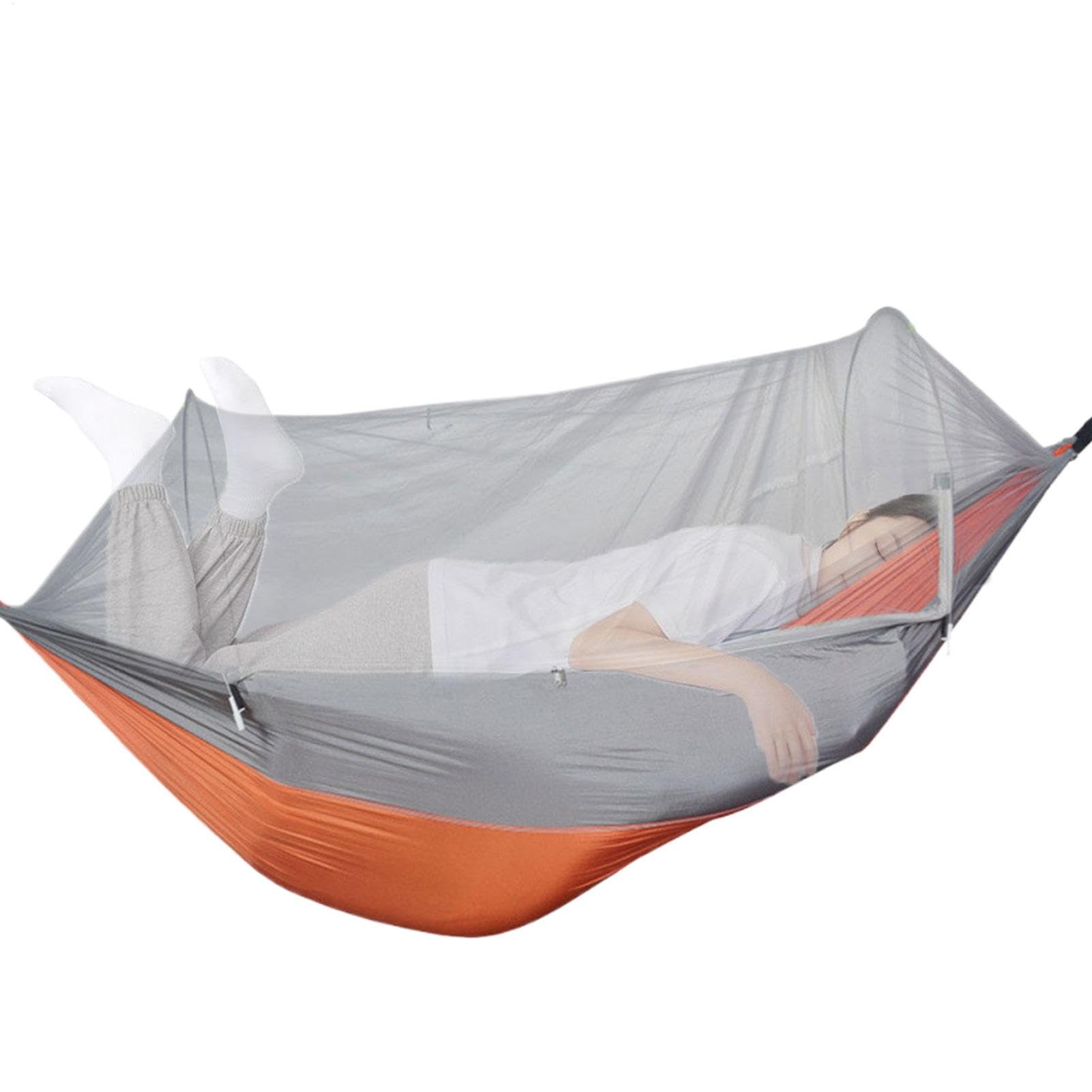 樂天商城 - キャンプ ハンモック 大人用 軽量 GNATネット付き スイングハンモック 屋外 キャンプシェルター 自動セットアップ 家族 ファミリー 300kg対応 アウトドア用品