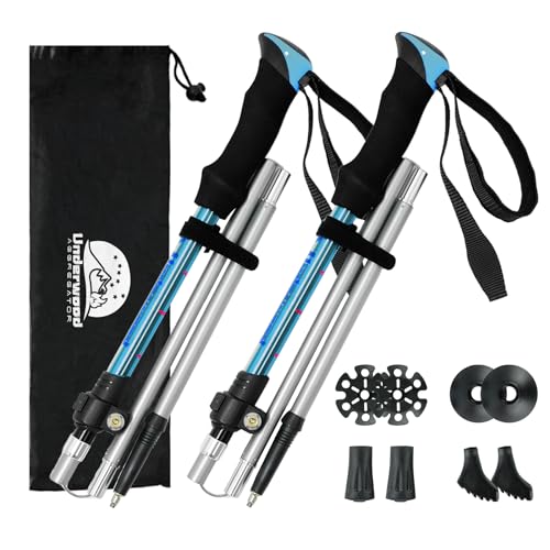 樂天商城 - トレッキングポール 2本セット 登山用ストック 折りたたみ式 超軽量 アルミ製 100-130cm 長さ調整可能 ハイキング ウォーキングポール 登山用品 収納バッグ付き 男女兼用