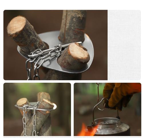 焚き火 三脚 トライポッド 自作 接続金具 チェーン フック セット キャンプ アウトドア 料理 焚き火台 吊り下げ 調理器具 安定 ステンレス製 枝木 組み立て oneofakind-10006916 ワンオブアカインド 楽天市場店 サンプル画像3