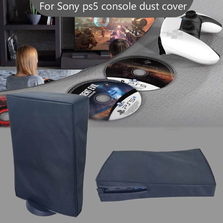 ワンオブゼムマートの2タイプ 擦傷防止 防塵 ダストカバー ホコリ防止 PS5ダストカバー 本体カバー 横置き 縦置き PlayStation5 装着?脱着｜アングル3