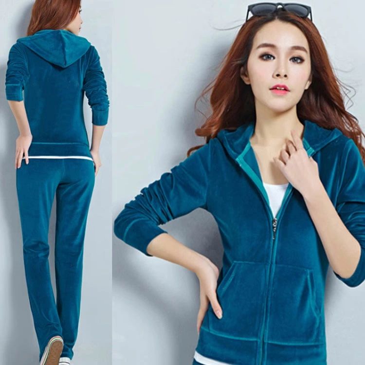 レディースルームウェア 2点 セットアップ ズボン ベロア スーパーストレッチ ベルベット レディーススウェット 長袖