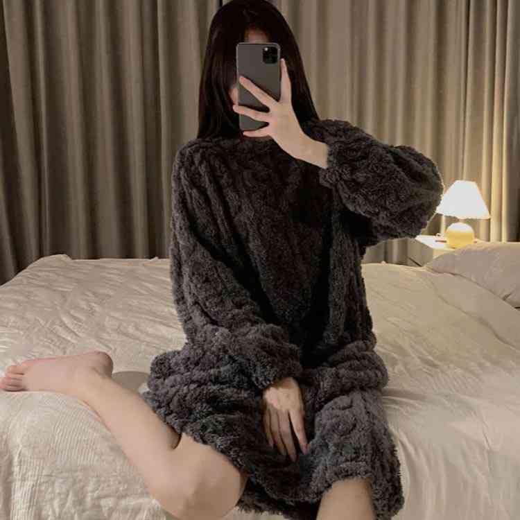 ルームウェア ワンピース もこもこ パジャマ ワンピース レディース 秋冬 ロング ...