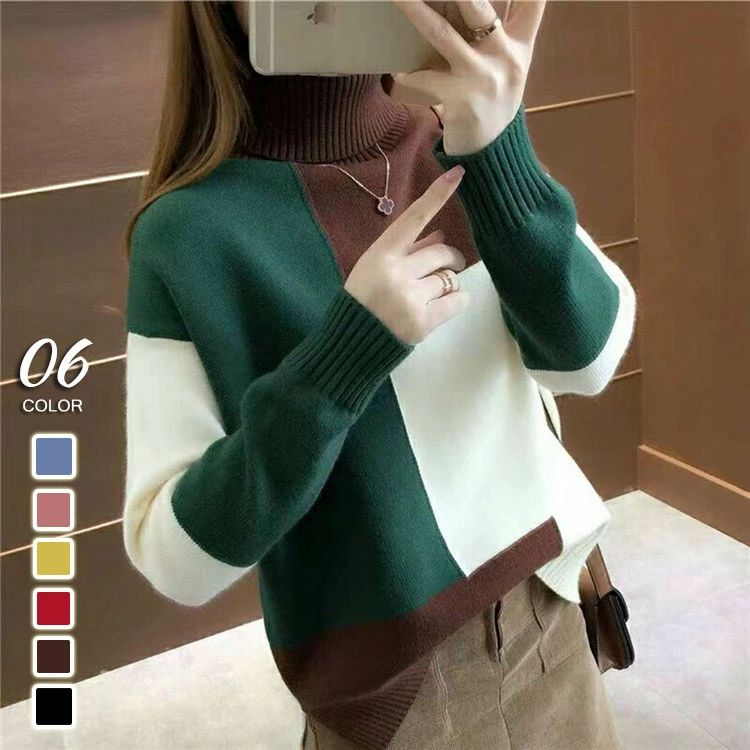 通勤 お洒落可愛い 大人可愛い 大人女子 配色 チェック柄 長袖 トップス 秋冬 レディース