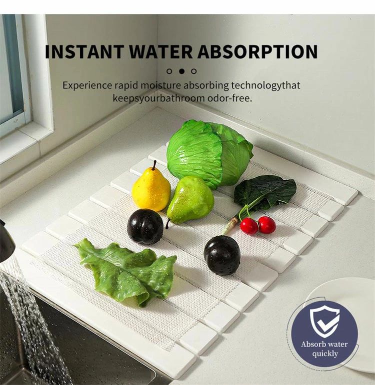 折りたたみ式 多用途水切りマット シンクマットマット 59x79cm 60x39cm 吸水速乾マット30x40cm 珪藻土 台所 キッチン 吸水マット