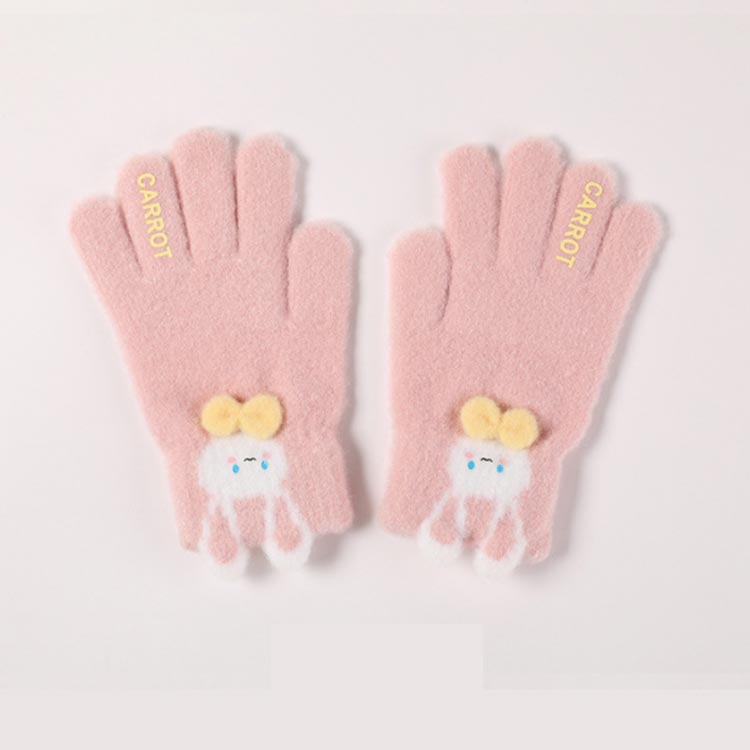 ミトン もこもこ ニット 男の子 手袋 子供 ふわふわ ニット手袋 子供用 五本指 男...