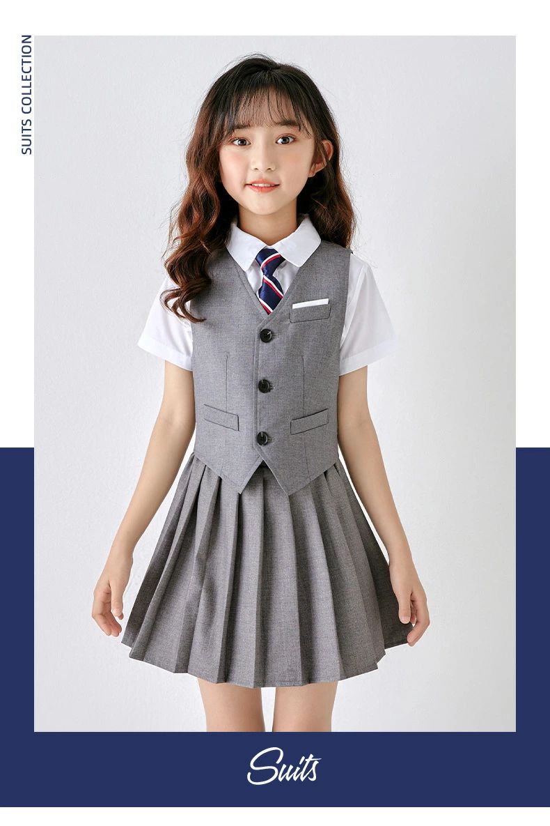 入学式 フォーマルスーツ 女の子 男の子 半袖 子供服 制服 5/6点セット セットアッ...