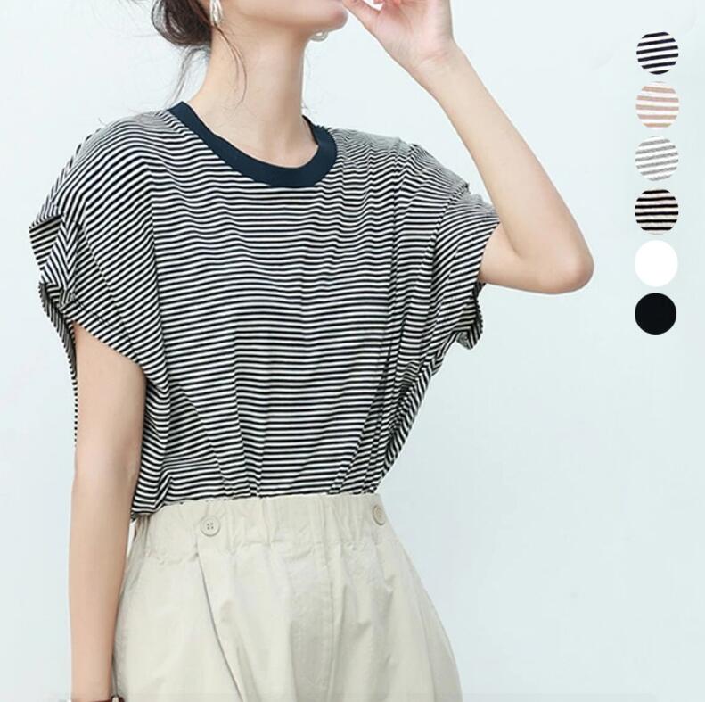 樂天商城 - Tシャツ 半袖Tシャツ レディース カットソー 夏 フレア袖 カジュアル レディース 半袖トップス 半袖 春 フリル コットン 綿 Tシ