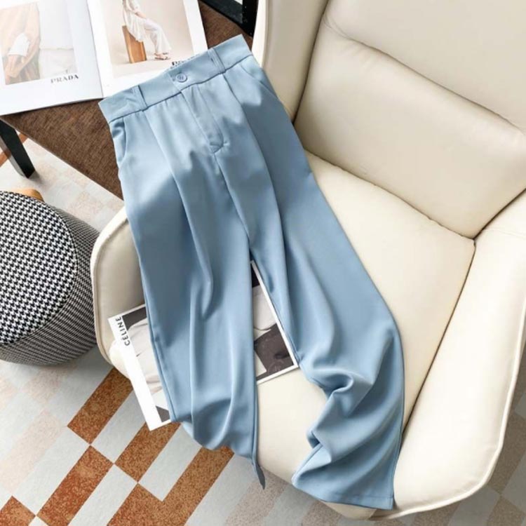 Cropped Pants - レディース オフィス ゆったり 涼しい パンツ ロング 通勤伸びる ワイドパンツ 薄手 ハイウエスト 細見え きれいめ 春夏 黒 ホワ