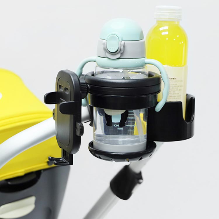 ボトルホルダー ベビーカー カップホルダー ベビーカー 360度回転 哺乳瓶 ドリンクホルダー 角度調整可 飲み物 キッズ 2個対応 2