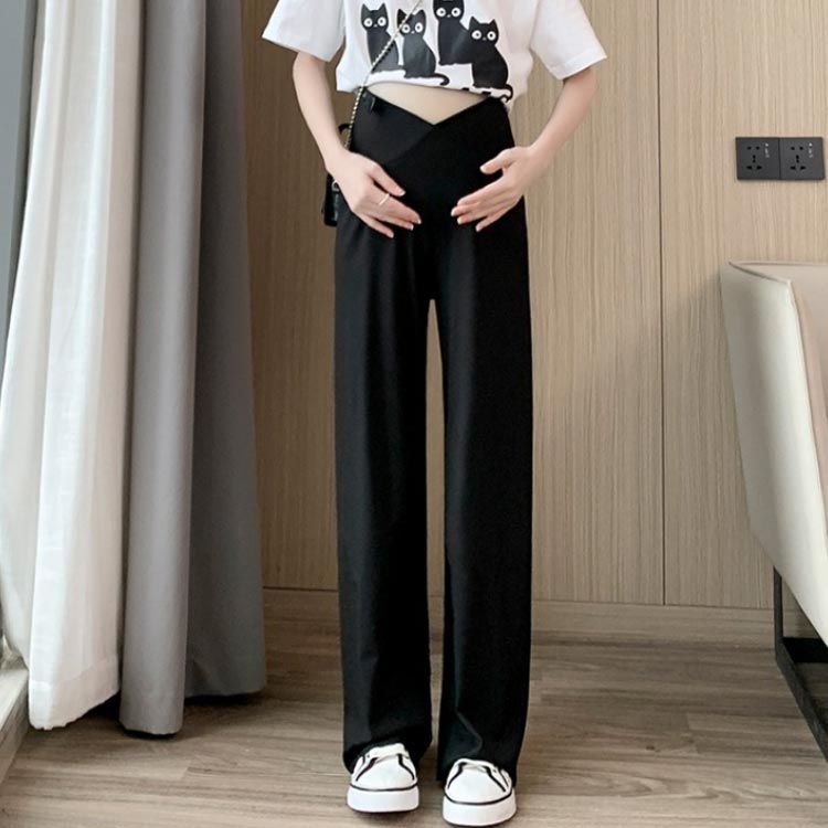 マタニティパンツ ワイドパンツ 大きいサイズ リブパンツ ストレッチ性 アジャスタ...