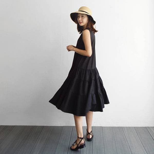 Rakuten - フレアワンピース ティアード フレアスカート ミモレ丈 送料無料 ノースリーブ かわいい きれいめ 大人女子 エレガント 肌見せ
