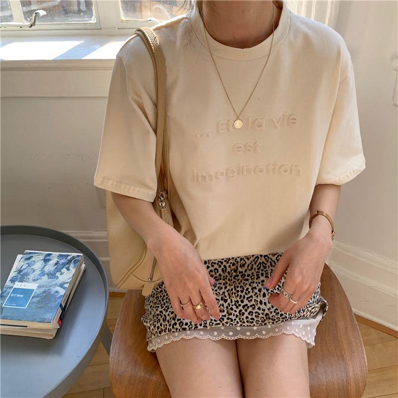 トップス レディース Tシャツ カットソー プルオーバー ラウンドネック クルーネック ドロップショルダー 半袖 五分袖 5分袖 エ