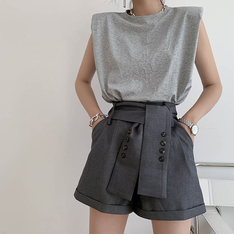 Rakuten - パンツ ボトムス ショートパンツ ショート スリム 細身 ハイウエスト かわいい 大人可愛い きれいめ シンプル カジュアル おしゃ