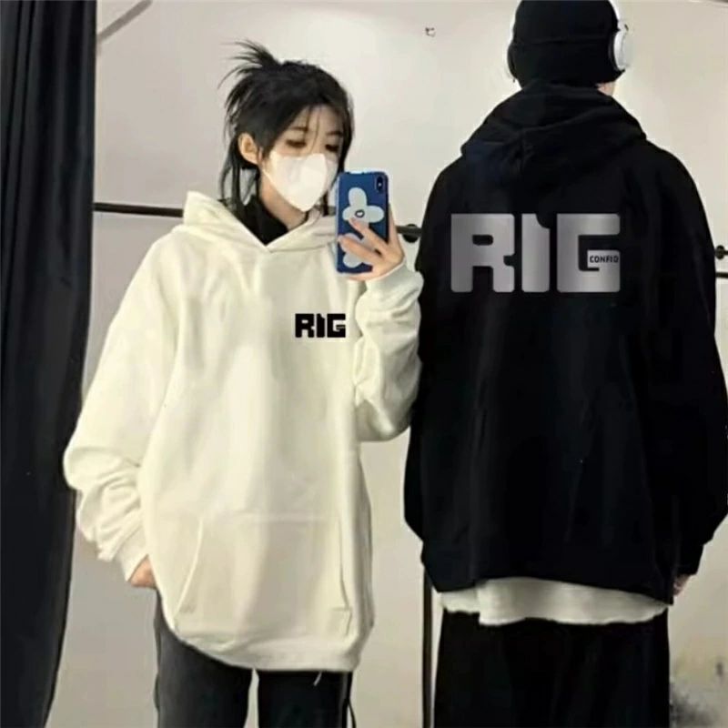 Rakuten - ペアルック パーカー プリント カジュアル ファッション ジャケット セットアップ 春 秋 服 フーデッド フード付き 長袖 冬 ブランド カップル お揃い レディース おしゃれ ペアルックトレーナー 大きいサイズ リンクコーデ プレゼント コーデ メンズ