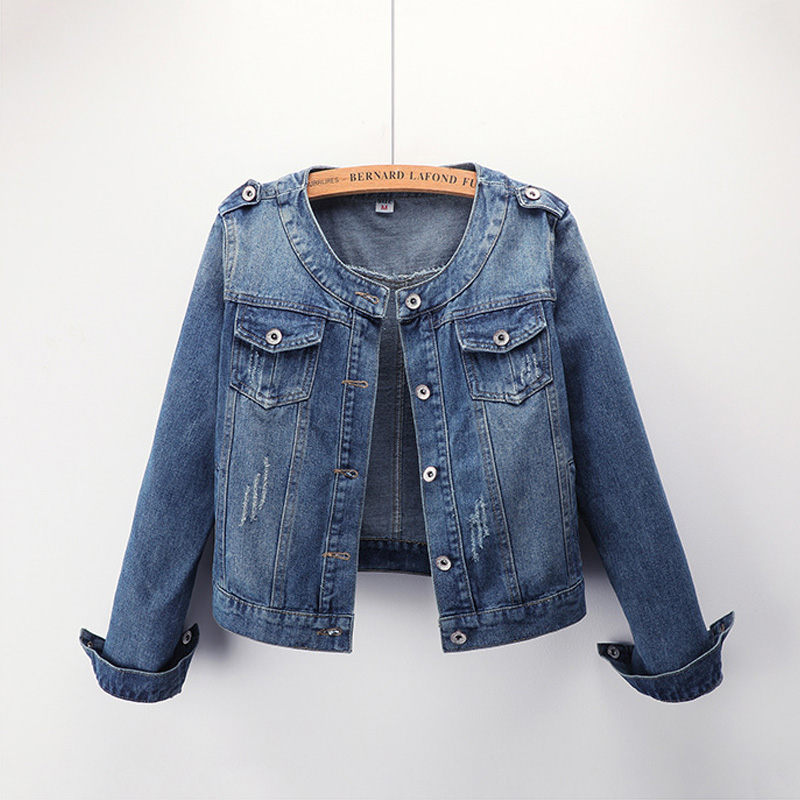 ショー 春 冬 防寒 ストレッチ ジャケット?アウター 長袖 ジャケット ノーカラージャケット トップス アウター デニムジャケット oneofthem-10126377 ワンオブゼムマート サンプル画像2
