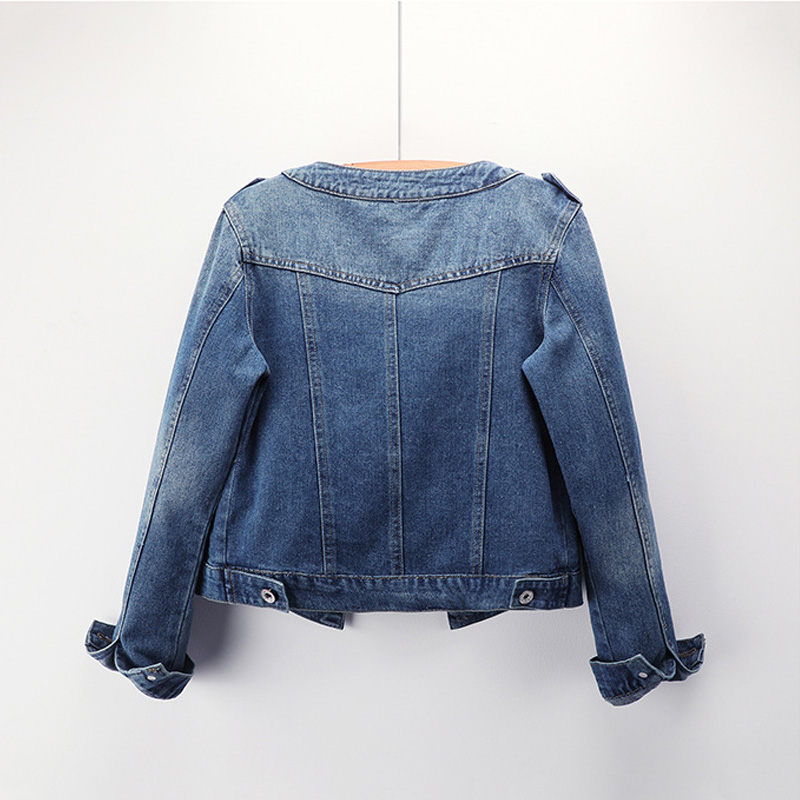 ショー 春 冬 防寒 ストレッチ ジャケット?アウター 長袖 ジャケット ノーカラージャケット トップス アウター デニムジャケット oneofthem-10126377 ワンオブゼムマート サンプル画像3