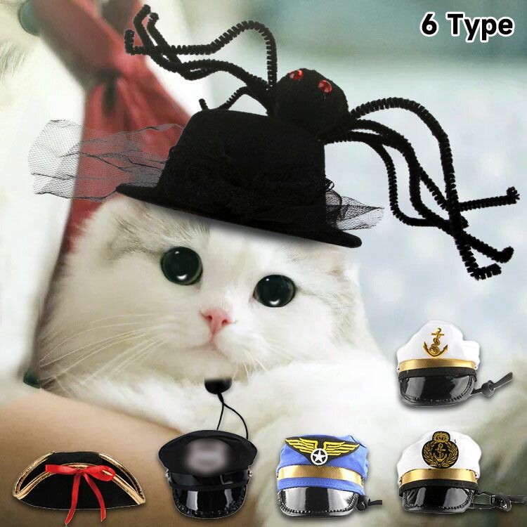 イベント お出かけ 散歩 変装 海賊 クモ キャプテン セーラーマン パイロット ハロウィーン 変身グッズ 帽子 ペット ハロウィン