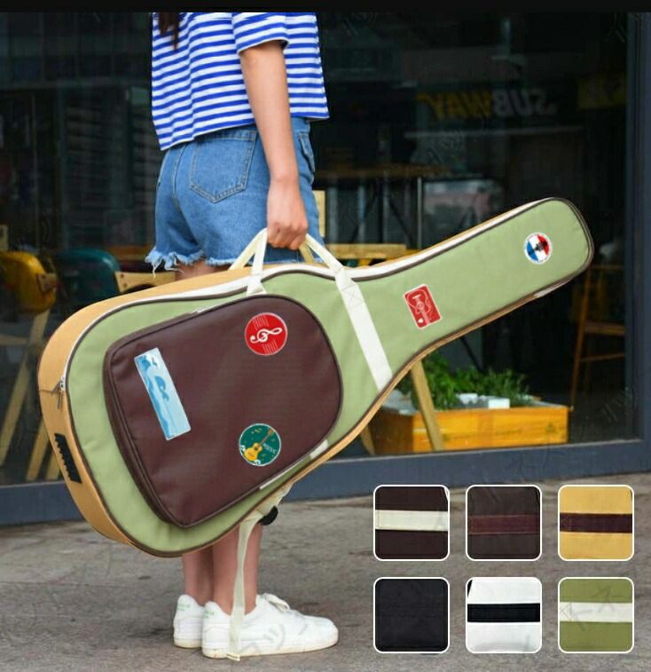 手 リュック型 ギグバッグ 防水 学生 可愛い おしゃれ ファッション 刺繍 柄系 ケース アコースティックギター ギフト