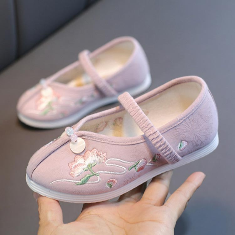 楽ちん靴 歩きやすい 赤 レッド ピンク ぺたんこ 刺繍 草履のかわりに履ける 子供...