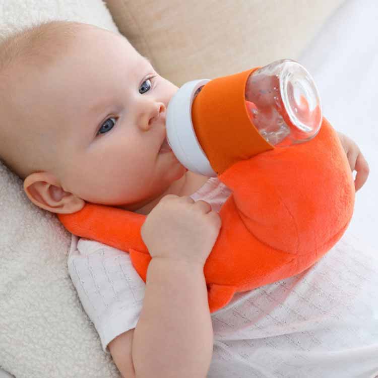 ハンズフリ 赤ちゃんの自己給餌枕 へたらない セルフミルクッション 授乳クッショ...