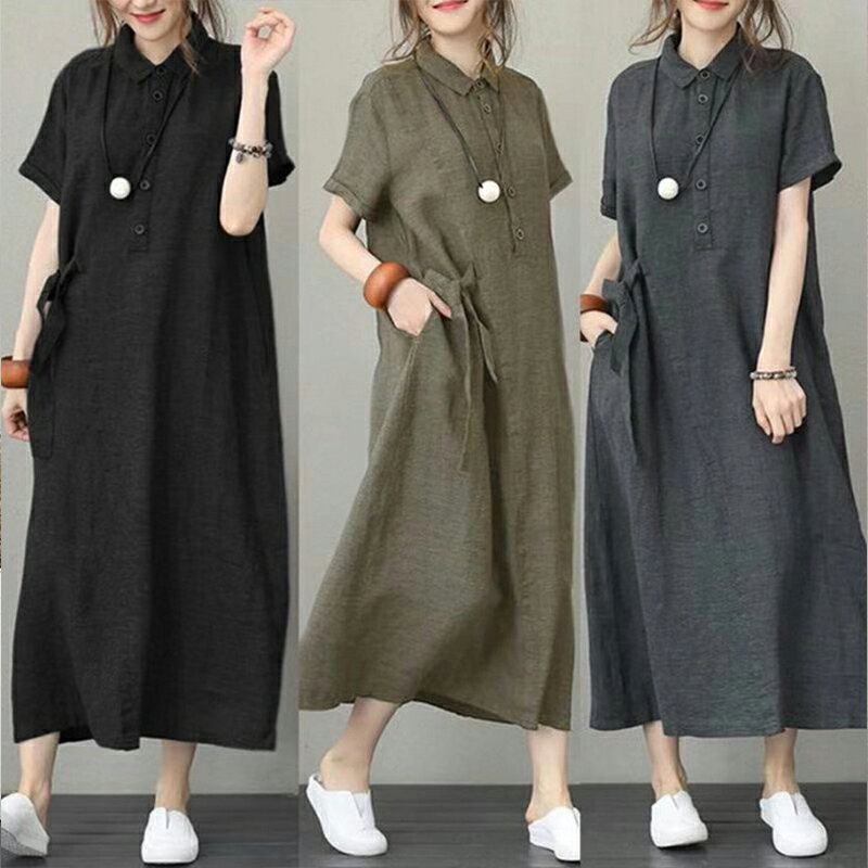 ワンピース シャツワンピース レディース 半袖ワンピース シフォンワンピース シャツワンピース 秋ワンピース 夏ワンピース 無地 きれいめ ワンピース 大人ワンピース 秋ワンピース ロングワンピース 大きいサイズ Aライン通勤 入園式 卒業式 onepeace1-10001636 ONEPEACE サンプル画像2