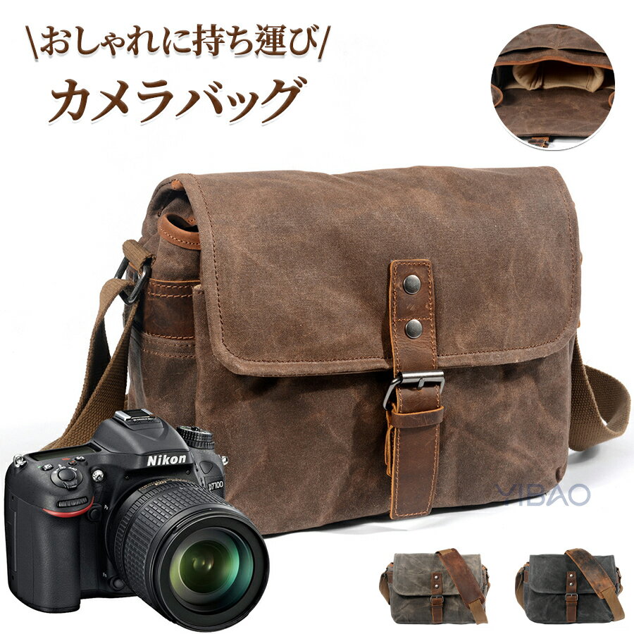 Other - 一眼レフ カメラバッグ ショルダーバッグ 一眼レフ ショルダー 帆布 レディース メンズ レディース ショルダー 一眼・レンズ収納対応 多機能 大容量 撥水加工 コンパクト 間仕切り ベルト調節可能 メッセンジャーバッグ 防水キャンバス