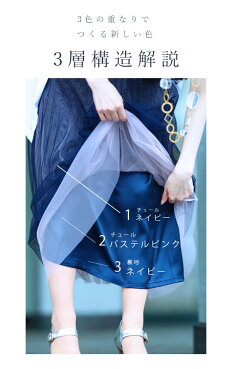 ▼▼(ブルー)「frenchpave」柔らかく重ねたチュール。グラデーションベールスカート2月20日22時販売新作