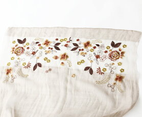 【再入荷♪10月3日12時&22時より】「french」咲き誇る花刺繍のストール