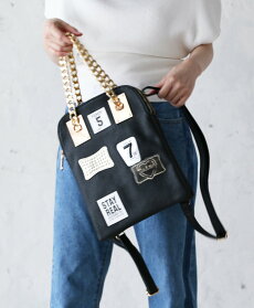 【再入荷♪5月22日12時&22時より】「french」レザー調チェーンハンドル2wayバッグ