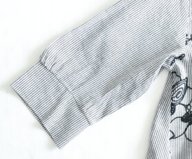 【再入荷♪10月31日12時&22時より】「french」アートな花刺繍のストライプシャツ(メール便不可)