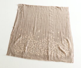 ▼▼(ブラウン)「french」繊細花刺繍とスタッズアクセントの大人ストール9月18日22時販売新作