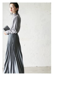 ▼▼▼(ブルーグレー)「french」煌びやかに揺れるプリーツスカート9月19日22時販売新作